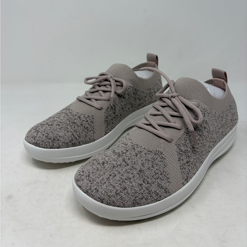 FitFlop Women's F-Sporty Uberknit Sneakers Weave, Metallic Mink, 8.5 M US NEW